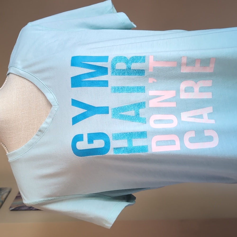 V-Neck Athletic Tee Gym Hair Don't Care